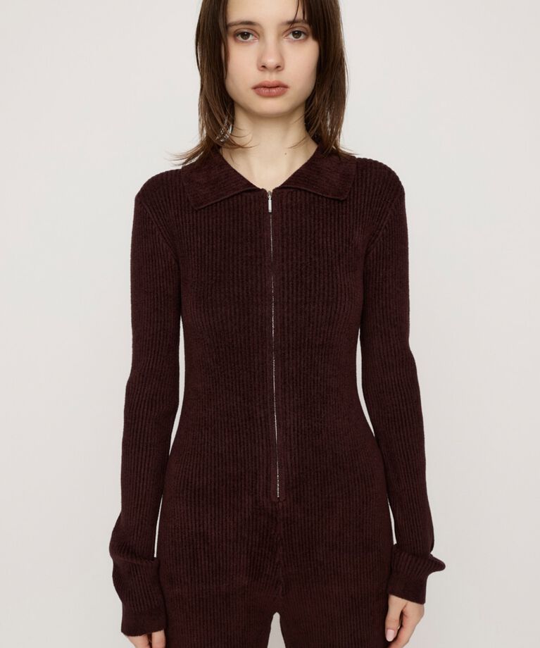 SLY「FRONT ZIP MOLE YARN ロンパース」|その他|