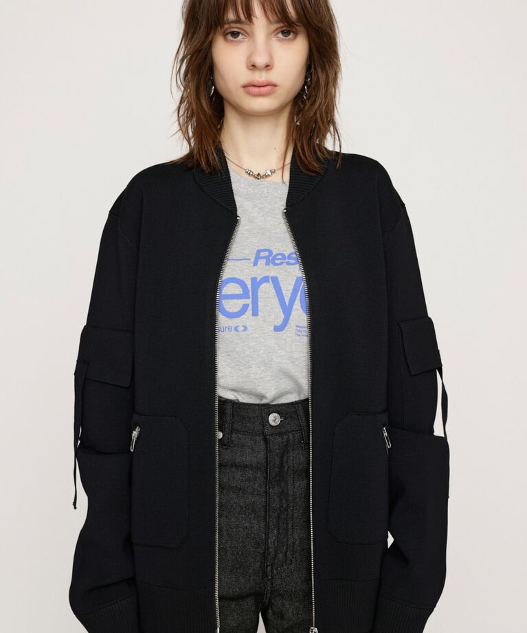 SLY「FINE TOUCH KNIT ブルゾン」|ブルゾン・スタジャン|