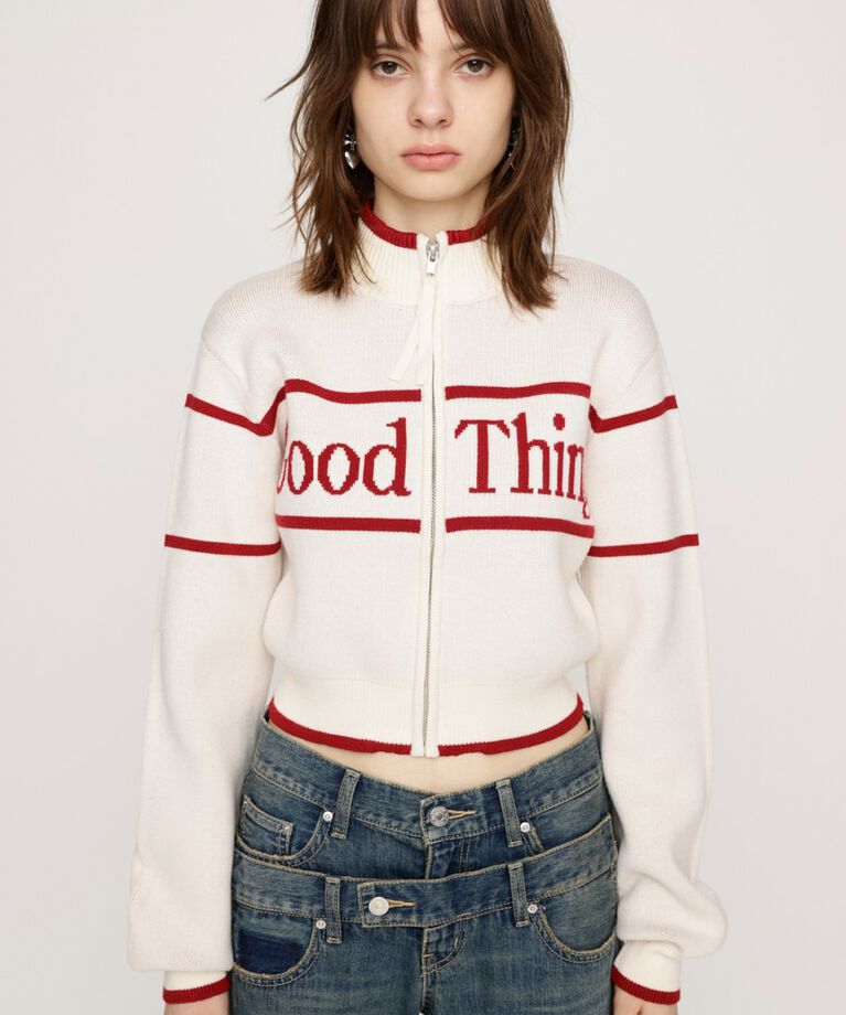 SLY「LINE LOGO ZIP カーディガン」|カーディガン|