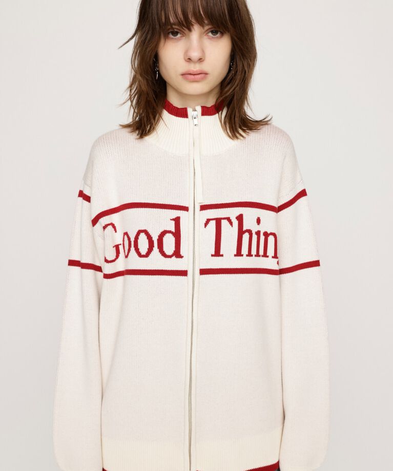 SLY「LINE LOGO ZIP カーディガン」|カーディガン|