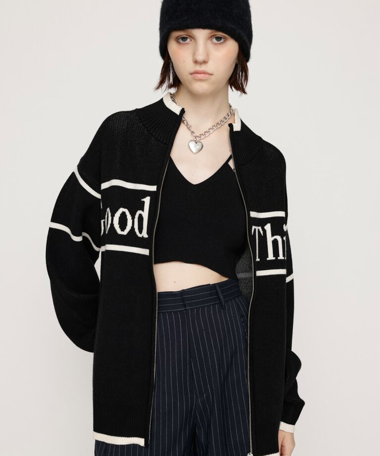 SLY「LINE LOGO ZIP カーディガン」|カーディガン|