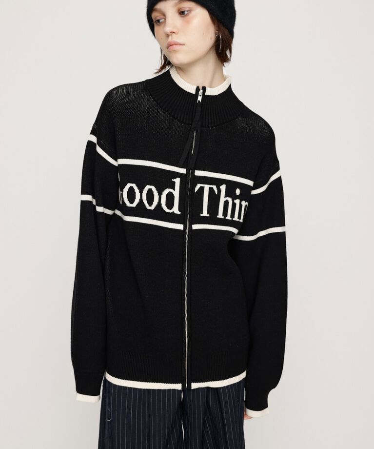 SLY「LINE LOGO ZIP カーディガン」|カーディガン|