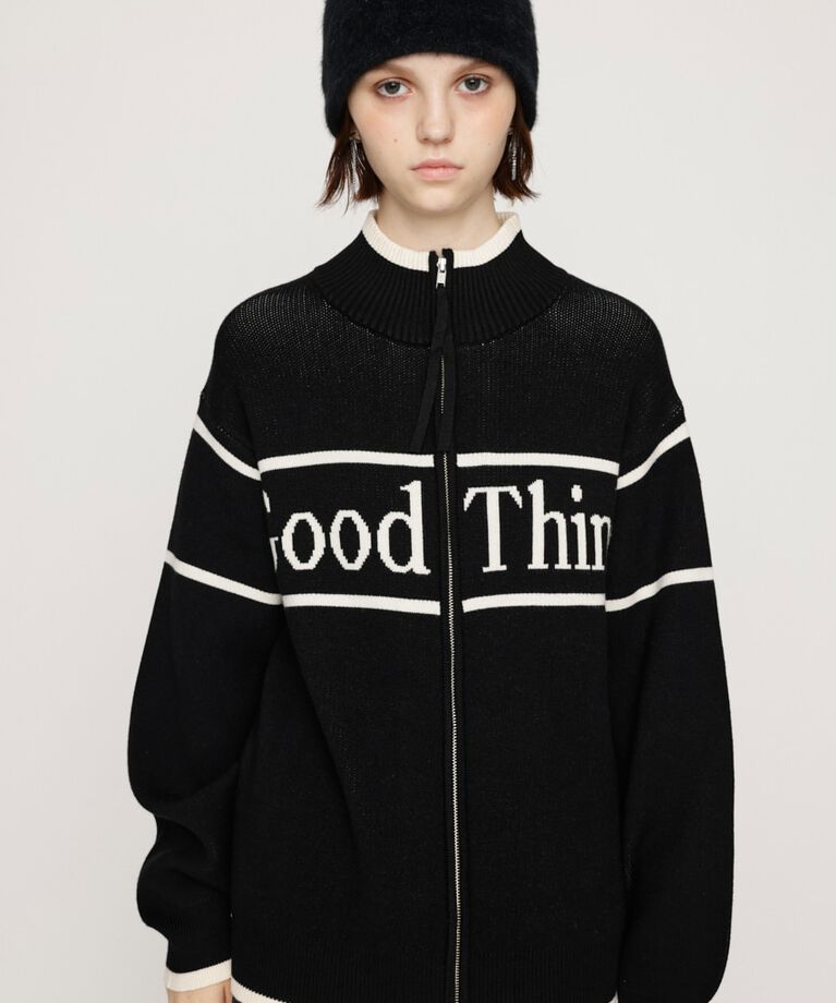 SLY「LINE LOGO ZIP カーディガン」|カーディガン|