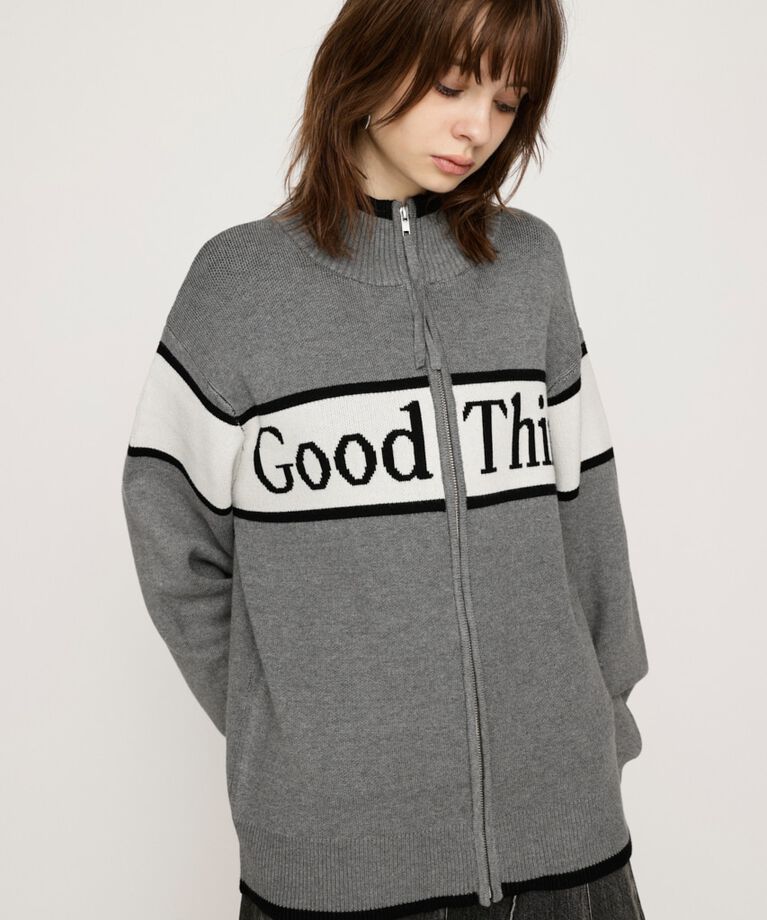 SLY「LINE LOGO ZIP カーディガン」|カーディガン|