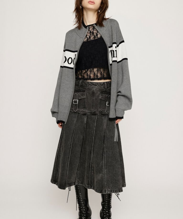 SLY「LINE LOGO ZIP カーディガン」|カーディガン|