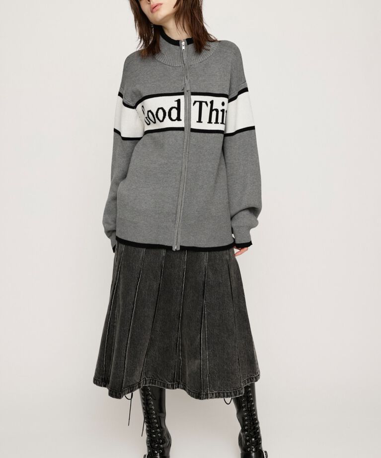 SLY「LINE LOGO ZIP カーディガン」|カーディガン|