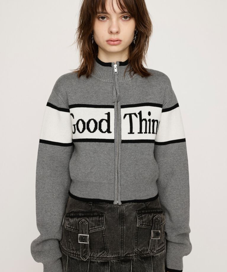 SLY「LINE LOGO ZIP カーディガン」|カーディガン|