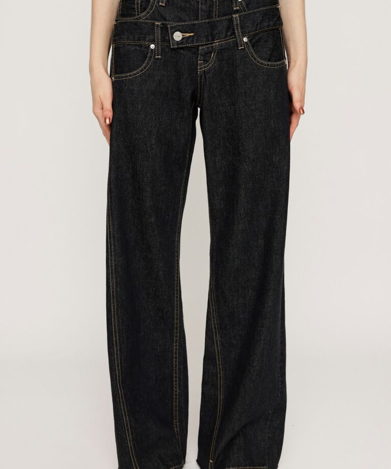 SLY「DOUBLE BELT WIDE FLARE PT-C」|デニム|