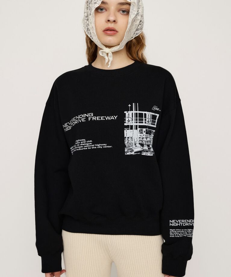 SLY「PHOTO LOGO SW トップス」|Tシャツ・カットソー|BLK