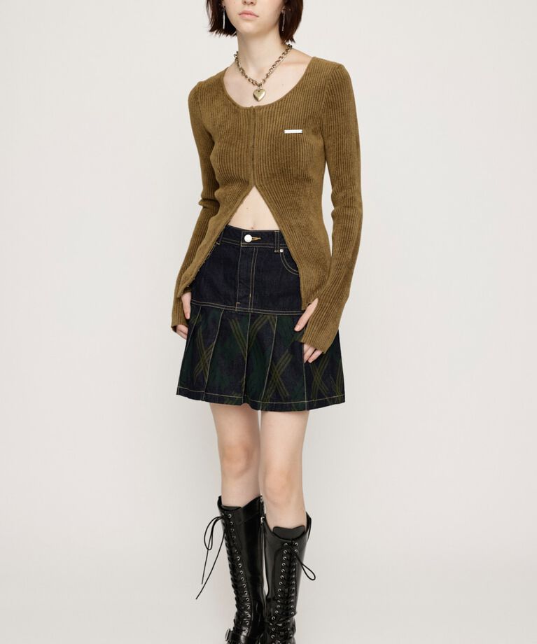 SLY「J／W PRINT CHECK ショートスカート」|スカート|