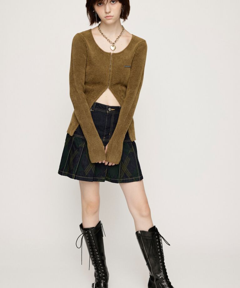 SLY「J／W PRINT CHECK ショートスカート」|スカート|
