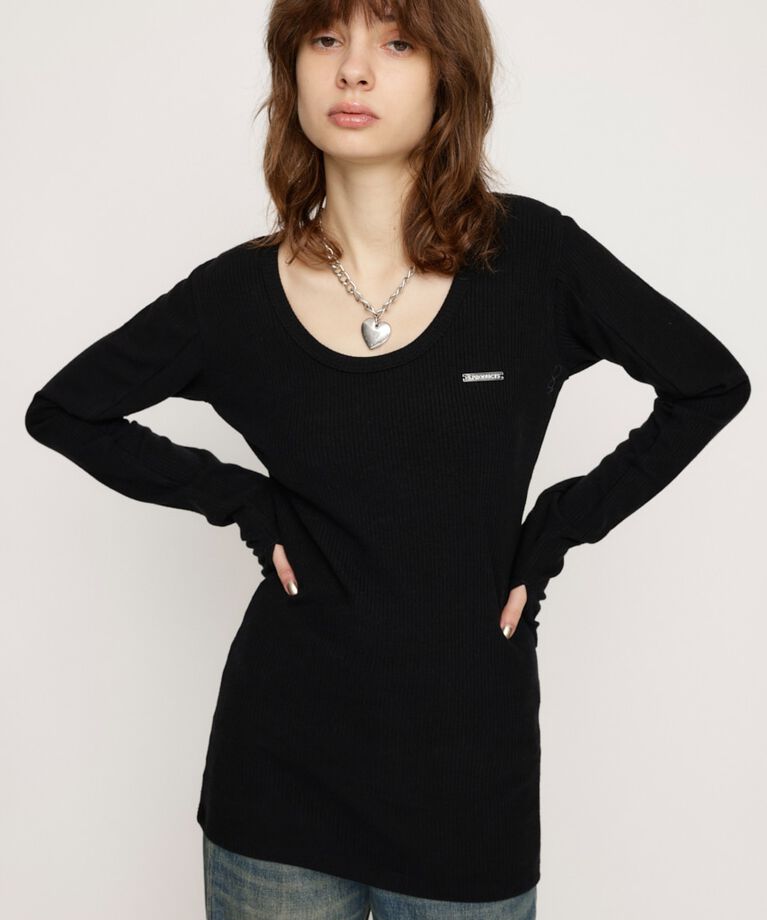SLY「METAL PLATE BASIC トップス」|Tシャツ・カットソー|BLK