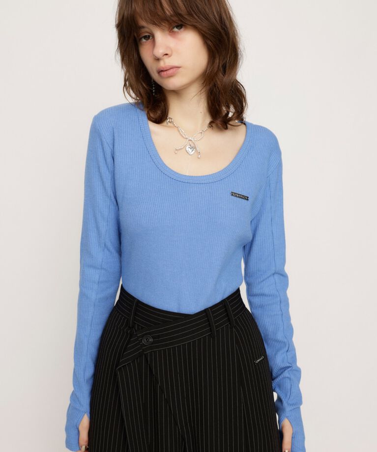 SLY「METAL PLATE BASIC トップス」|Tシャツ・カットソー|BLU