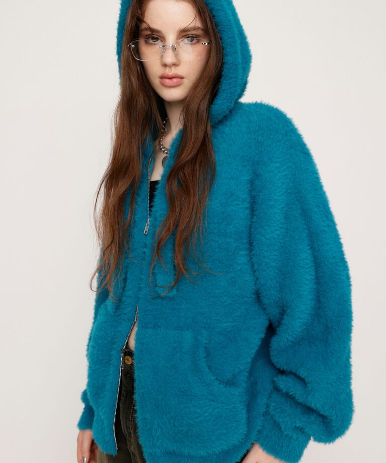 SLY「ZIP UP SHAGGY HOODIE」|パーカー|TQ