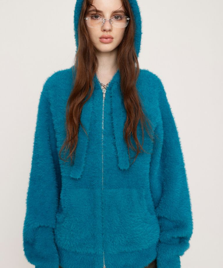 SLY「ZIP UP SHAGGY HOODIE」|パーカー|
