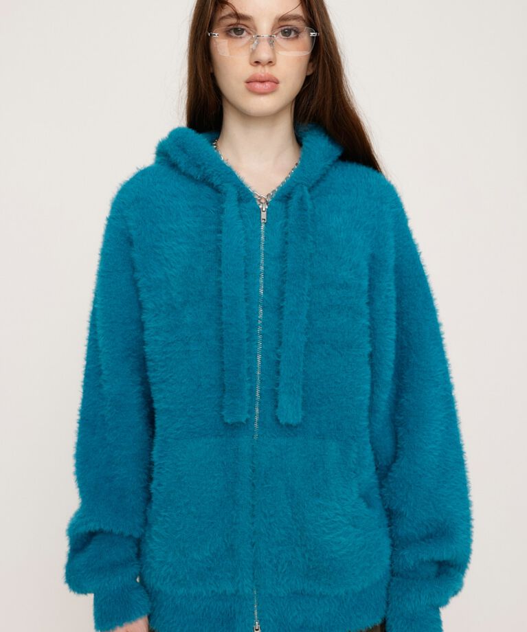 SLY「ZIP UP SHAGGY HOODIE」|パーカー|