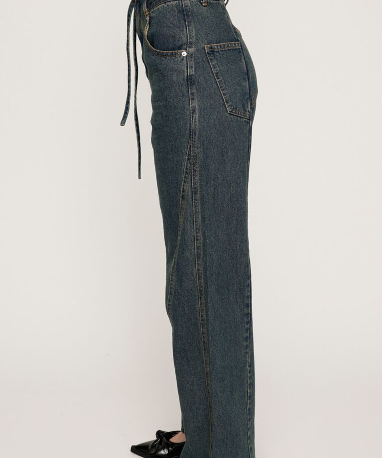 SLY「CUT OFF WAIST STRAIGHT パンツ」|デニム|