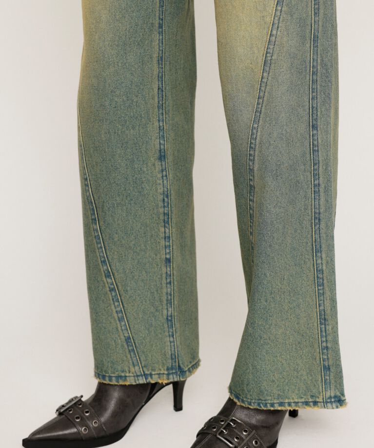 SLY「CUT OFF WAIST STRAIGHT パンツ」|デニム|