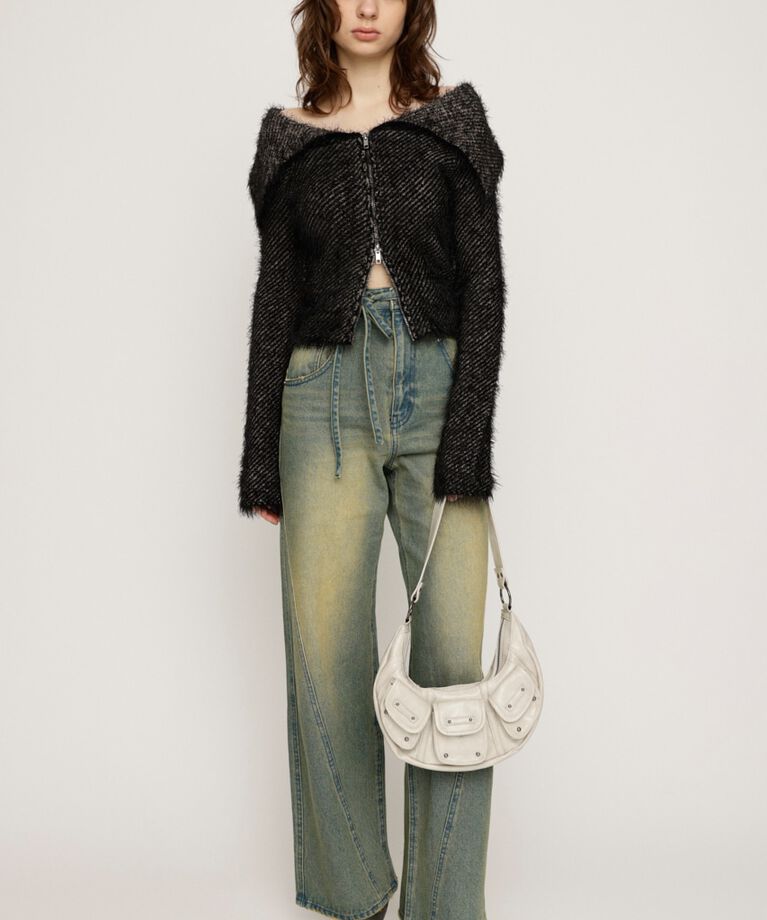 SLY「CUT OFF WAIST STRAIGHT パンツ」|デニム|