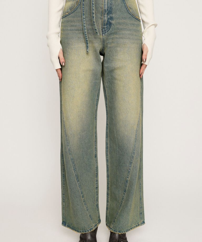 SLY「CUT OFF WAIST STRAIGHT パンツ」|デニム|