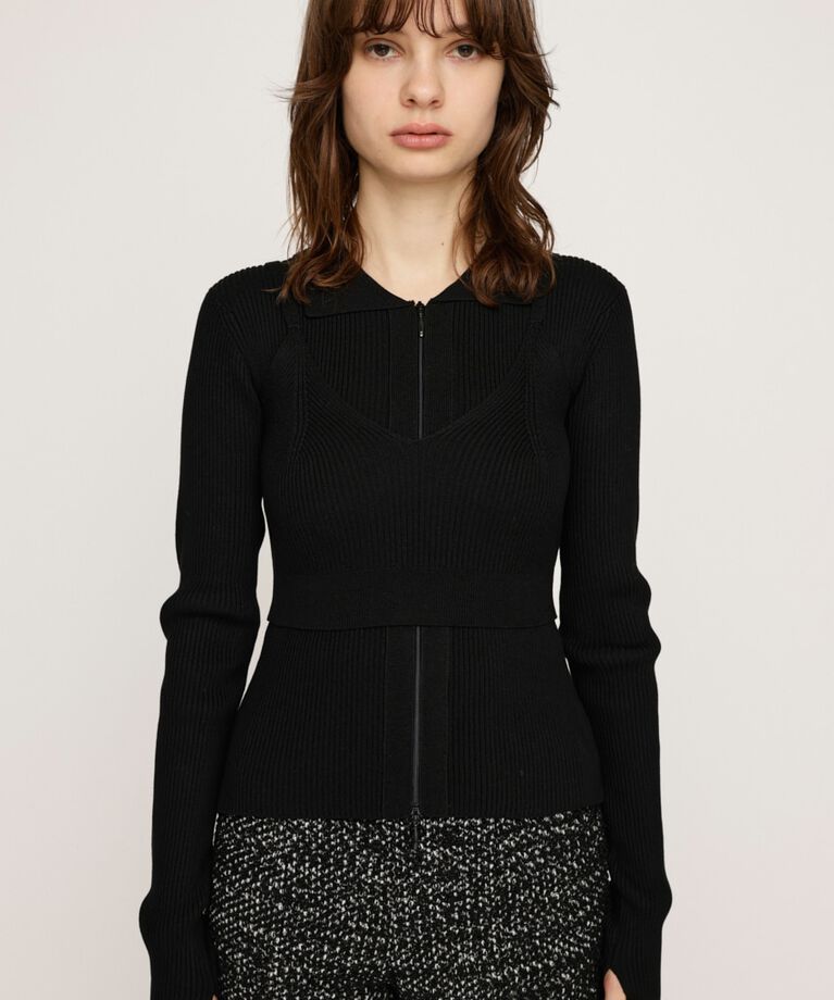 SLY「FRONT ZIP HG 2P トップス」|ニット・セーター|
