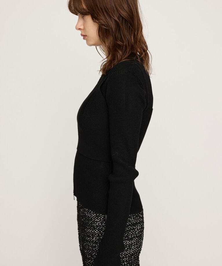 SLY「FRONT ZIP HG 2P トップス」|ニット・セーター|
