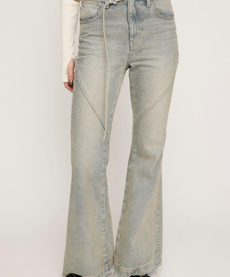 SLY「FRINGE JW FLARE PT-C」|デニム|L/BLU1