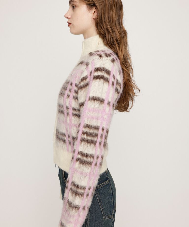 SLY「CHECK JQ STAND ZIP ブルゾン」|カーディガン|