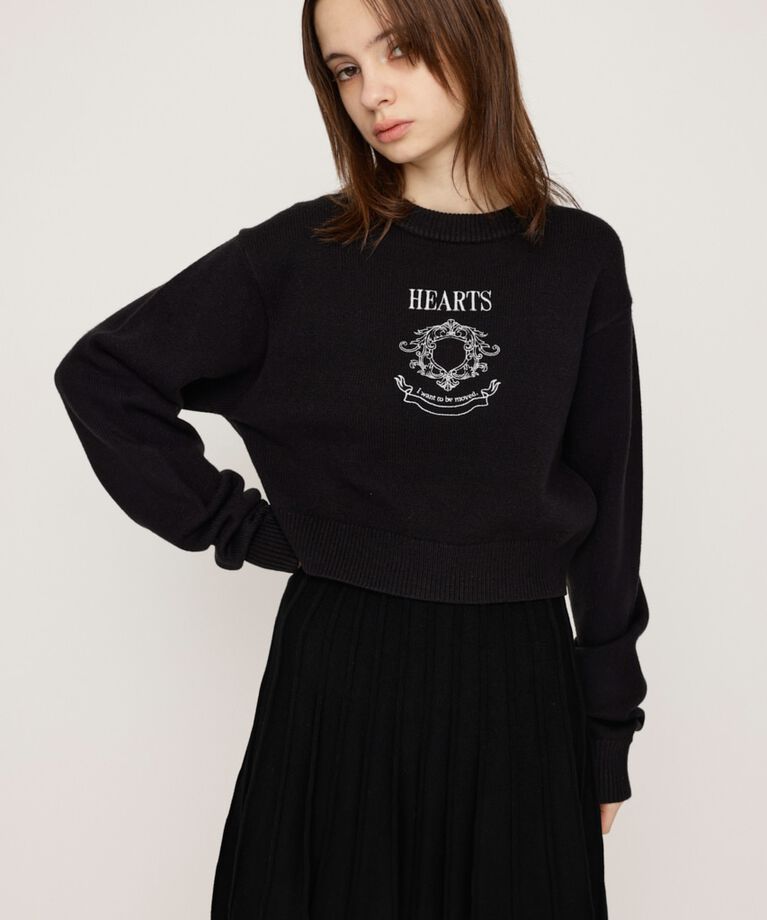 SLY「MOTIF LOGO KNIT トップス」|ニット・セーター|BLK