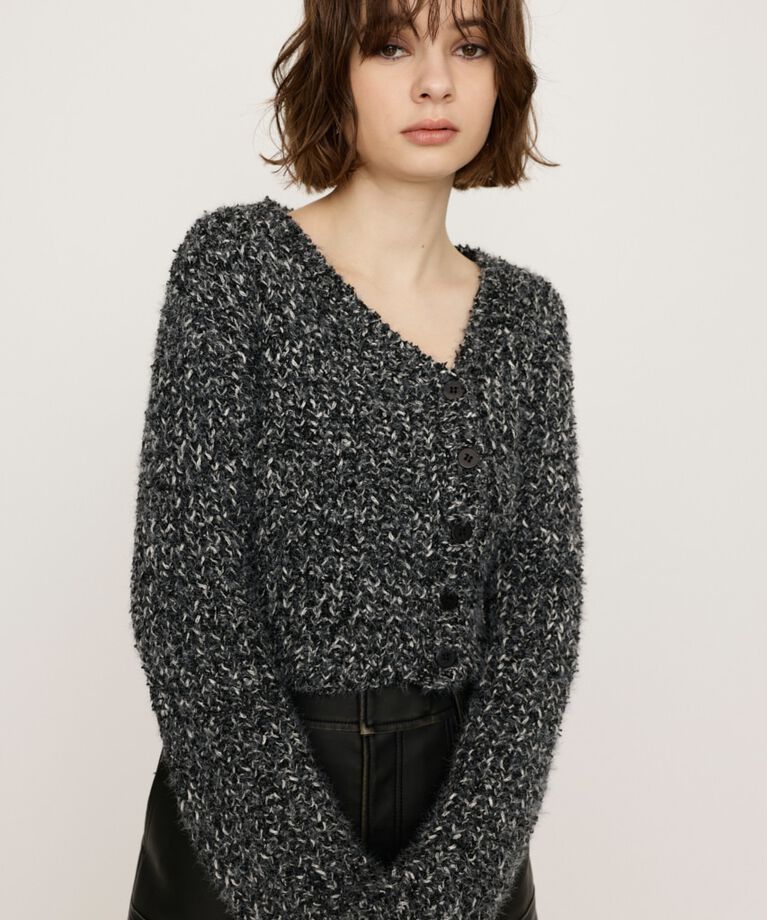 SLY「TAPE YARN SLANT NECK カーディガン」|ニット・セーター|