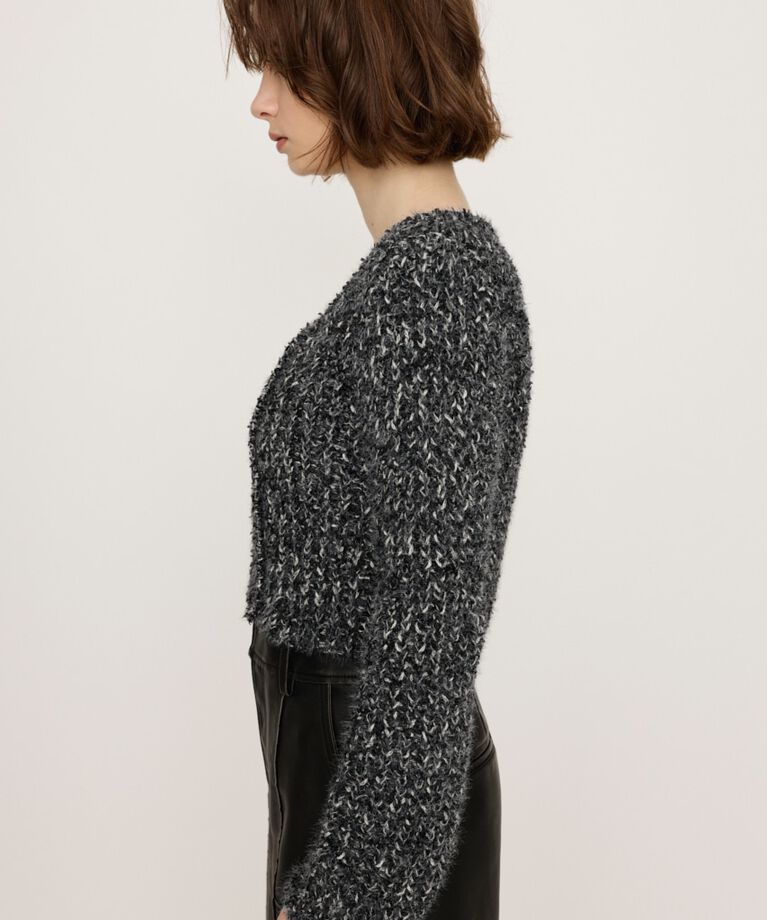 SLY「TAPE YARN SLANT NECK カーディガン」|ニット・セーター|