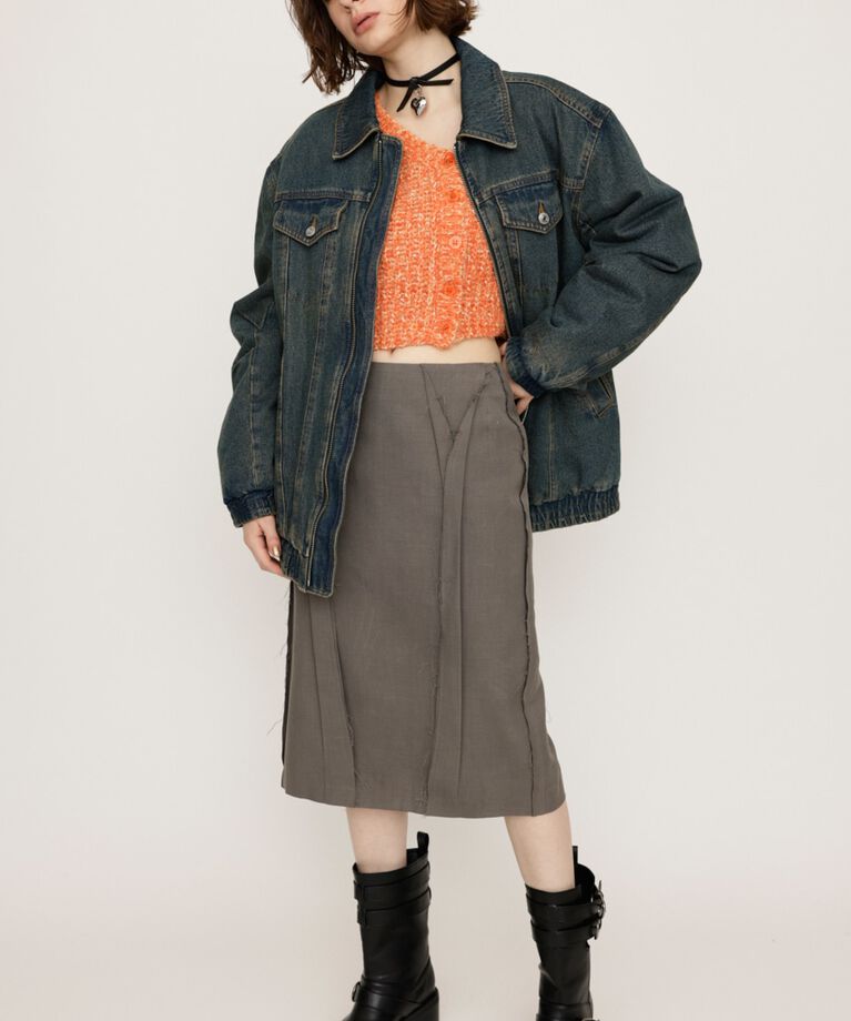 SLY「TAPE YARN SLANT NECK カーディガン」|ニット・セーター|