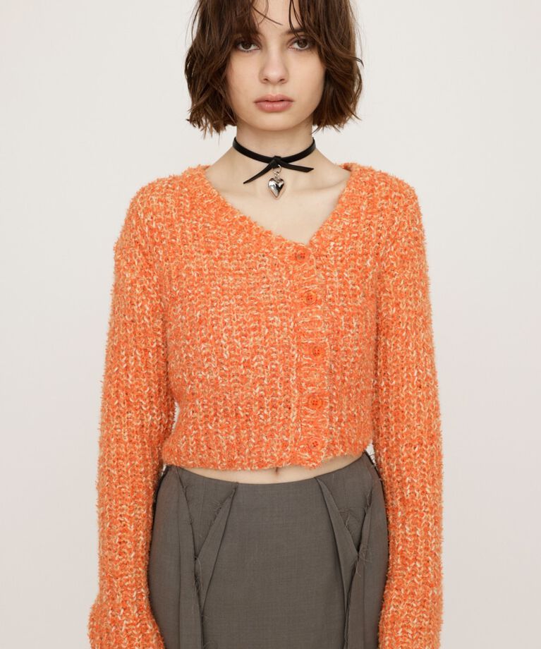 SLY「TAPE YARN SLANT NECK カーディガン」|ニット・セーター|