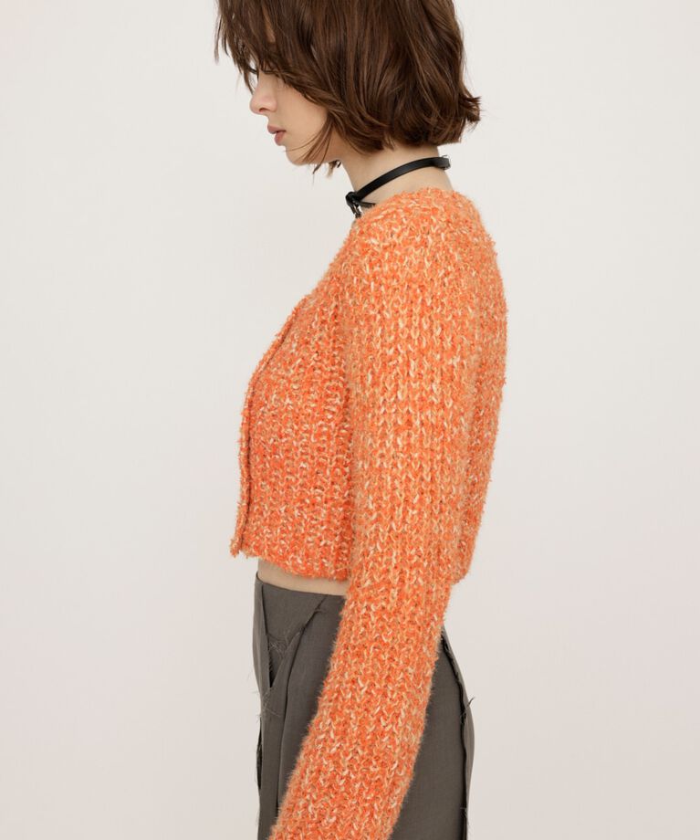 SLY「TAPE YARN SLANT NECK カーディガン」|ニット・セーター|