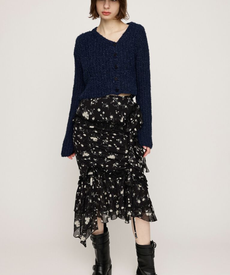 SLY「TAPE YARN SLANT NECK カーディガン」|ニット・セーター|