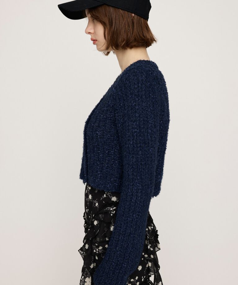 SLY「TAPE YARN SLANT NECK カーディガン」|ニット・セーター|