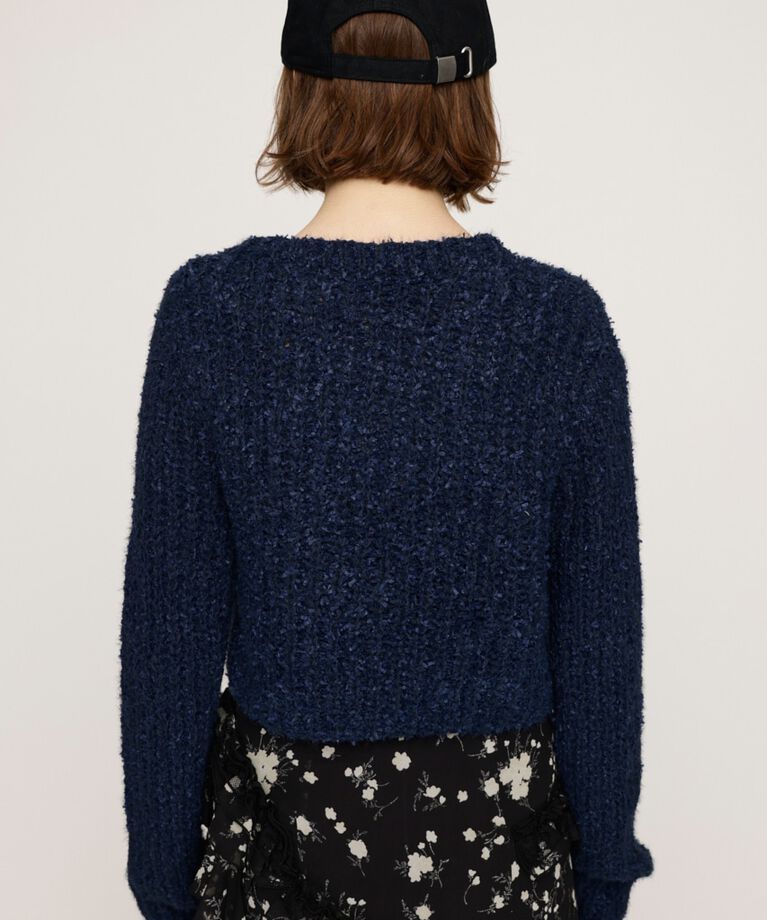 SLY「TAPE YARN SLANT NECK カーディガン」|ニット・セーター|