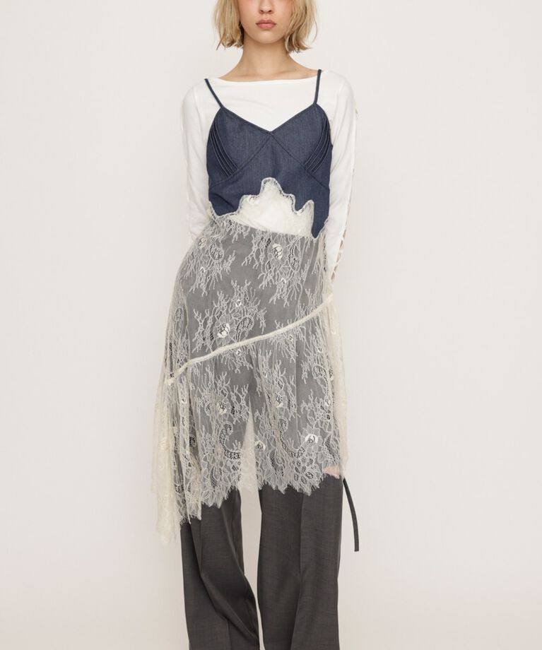 SLY「LACE DOCKED SLIP ドレス」|キャミソール|BLU