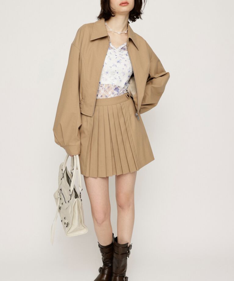 SLY「FRONT PLEATS ショートスカート」|スカート|BEG