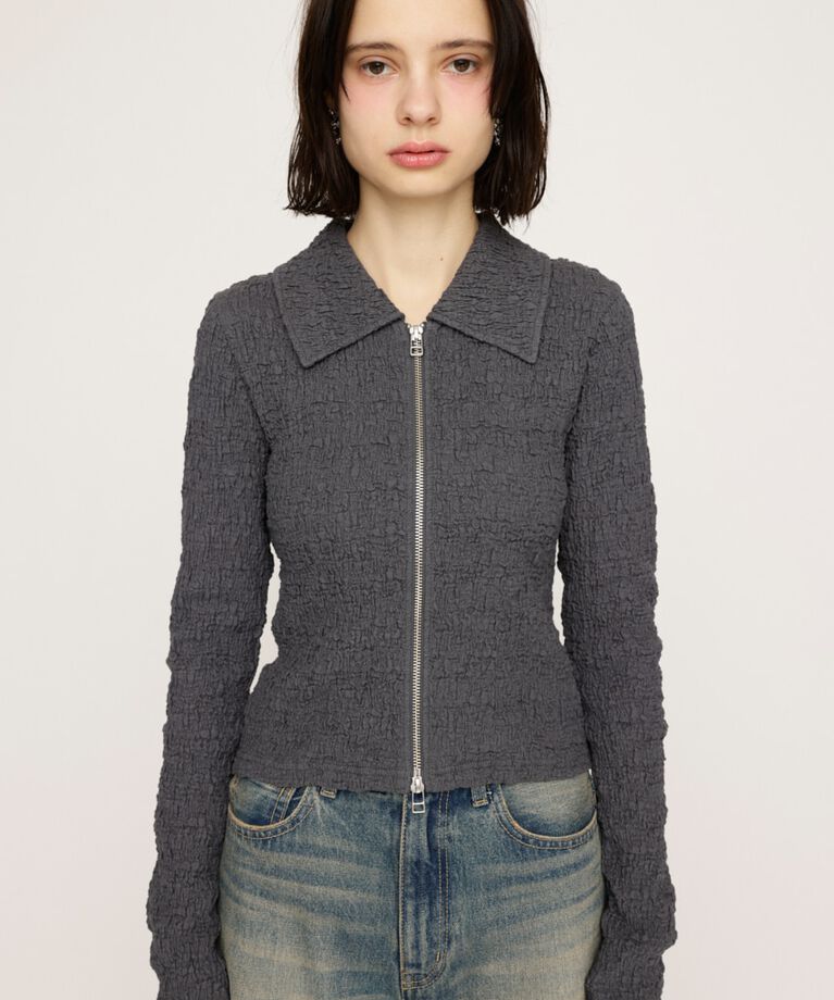 SLY「FRONT ZIP JQ トップス」|Tシャツ・カットソー|