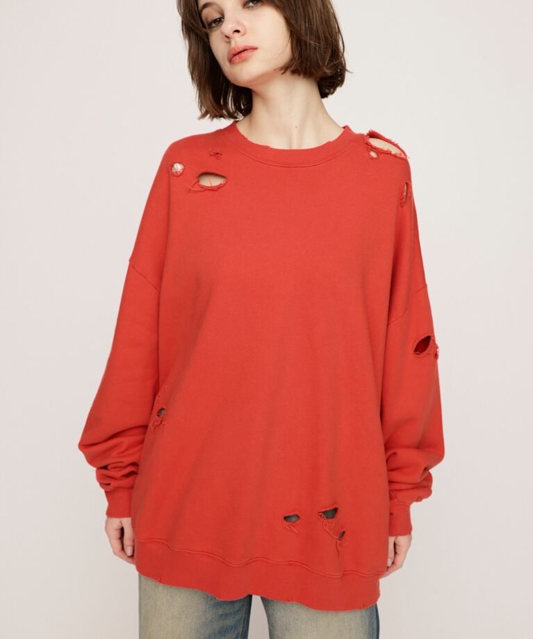 SLY「OVERSIZE DAMAGE スウェット」|Tシャツ・カットソー|