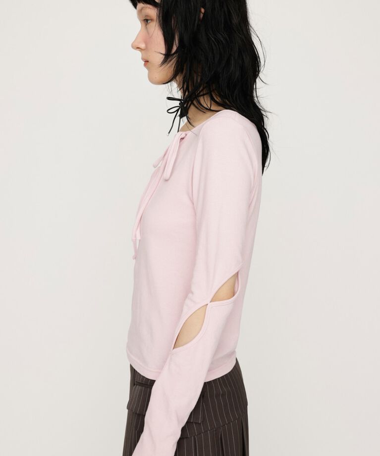 SLY「CUT OUT RIBBON トップス」|Tシャツ・カットソー|