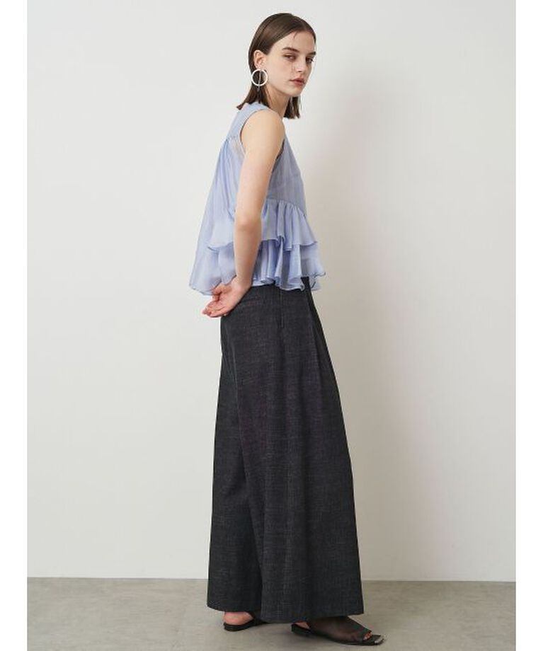 ELENDEEK「SHEER FRILL SLEEVELESS BL」|シャツ・ブラウス|