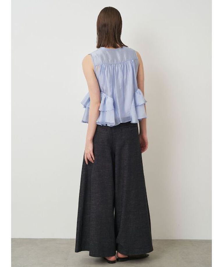 ELENDEEK「SHEER FRILL SLEEVELESS BL」|シャツ・ブラウス|