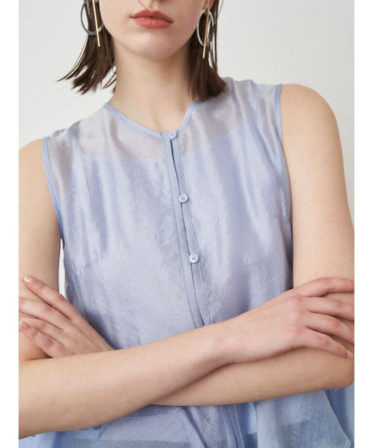 ELENDEEK「SHEER FRILL SLEEVELESS BL」|シャツ・ブラウス|