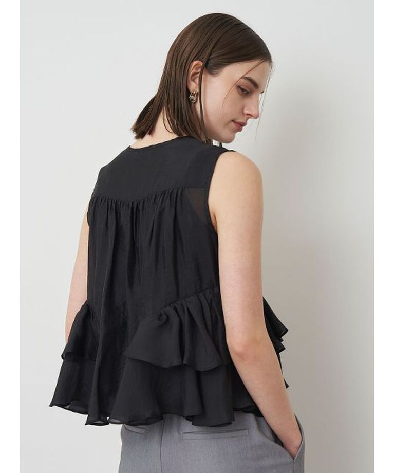 ELENDEEK「SHEER FRILL SLEEVELESS BL」|シャツ・ブラウス|