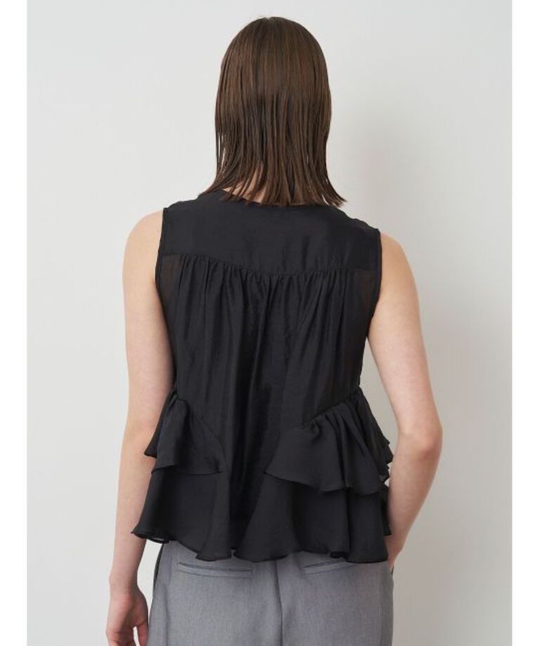 ELENDEEK「SHEER FRILL SLEEVELESS BL」|シャツ・ブラウス|