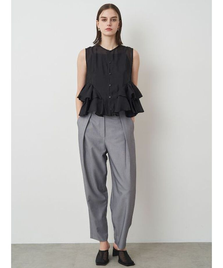 ELENDEEK「SHEER FRILL SLEEVELESS BL」|シャツ・ブラウス|