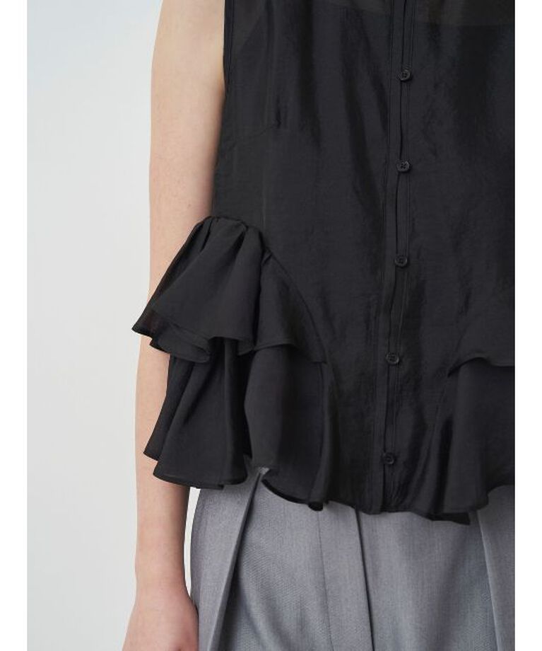 ELENDEEK「SHEER FRILL SLEEVELESS BL」|シャツ・ブラウス|