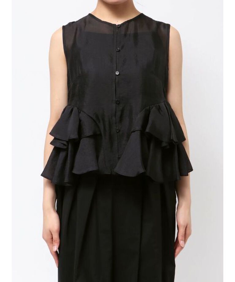 ELENDEEK「SHEER FRILL SLEEVELESS BL」|シャツ・ブラウス|